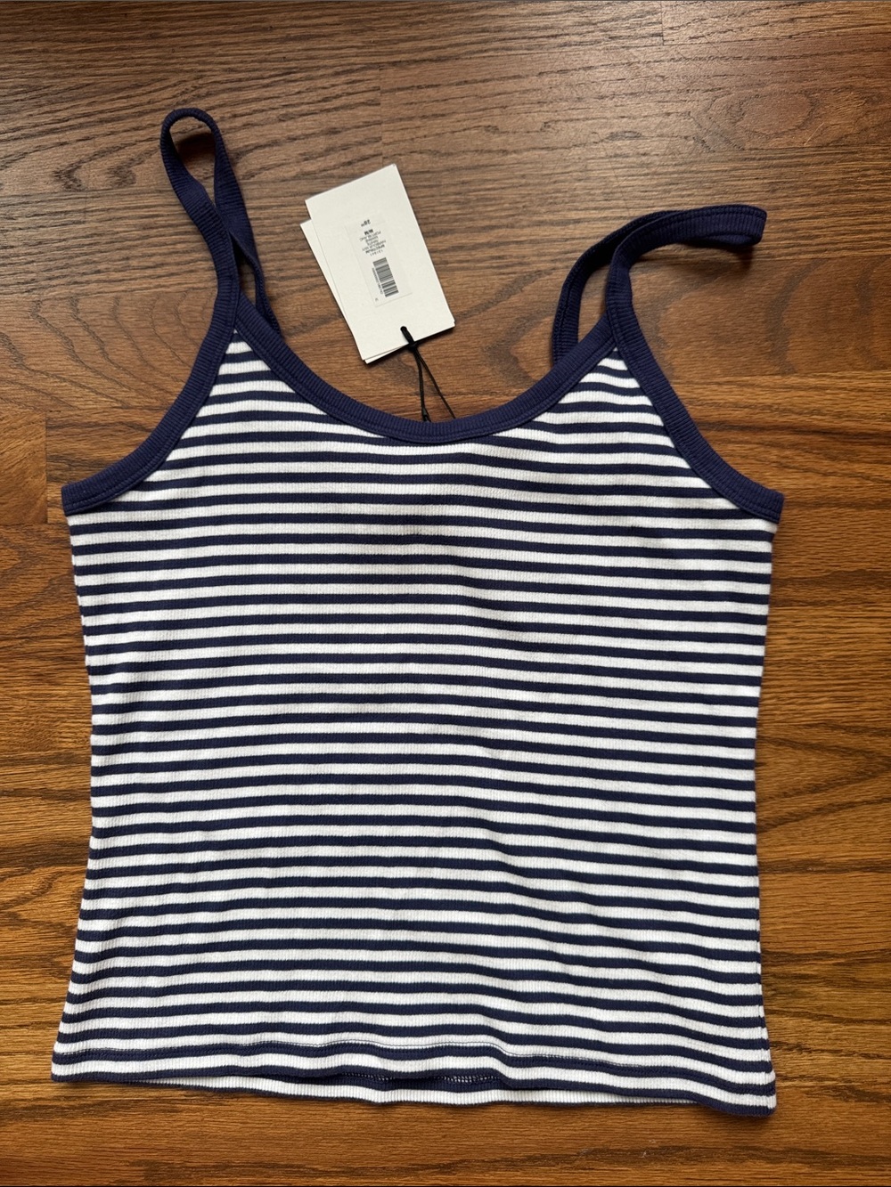 NWT Aritzia Navy & White Striped Ribbed Camisole
